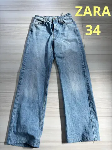 ZARA 자라 하이 웨스트 스트레이트 데님 와이드 데님 34인치