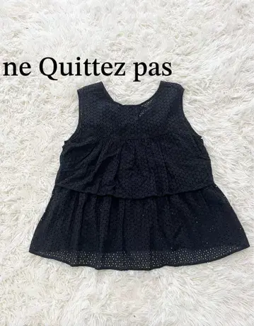 ne Quittez pas 누키테파 슬리브리스 블라우스 자수