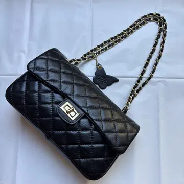 MODE FOURRURE 블랙 체인 숄더백