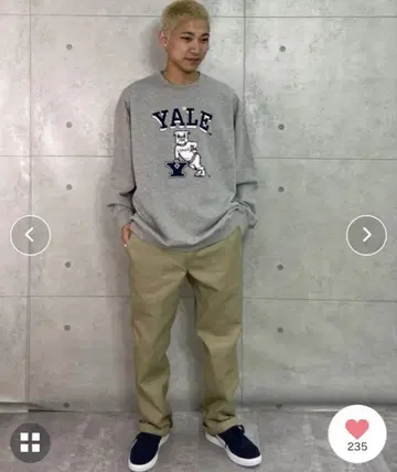 Yale University 그레이 크루넥 맨투맨 XL