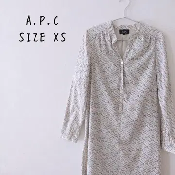 아페쎄 긴팔 I 라인 셔츠 원피스 도트 무늬 아페쎄