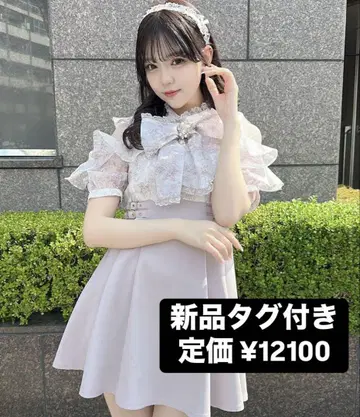 로지타 꽃무늬 보타이 도킹 원피스