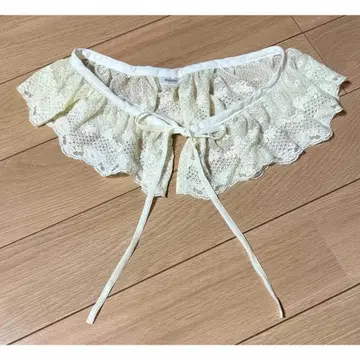 아이보리 프릴 레이스 탈부착 카라