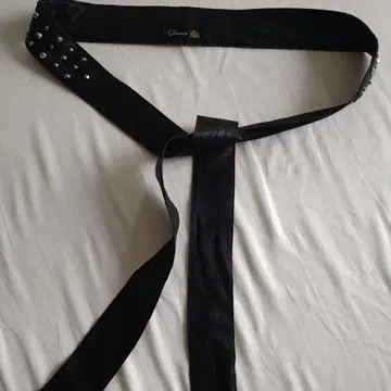 Drawer 스터드 장식 블랙 벨트
