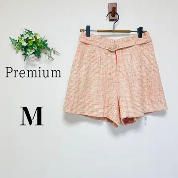 프리미엄 (M) 숏 팬츠 체크 벨트