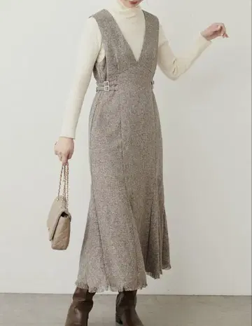natural couture 사이드 벨트 디자인 잔스카 브라운