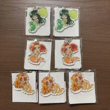 피치피치 피치 제비뽑기 도 C상 아크릴 키링 7종 세트 리나 사라 별