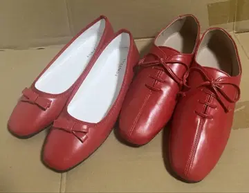 빨간 리본이 포함된 발레 슈즈 M