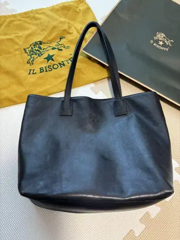 IL BISONTE 네이비 A4 심플 토트백
