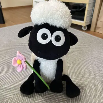양 숀 봉제 인형 꽃 포함 40cm 미만