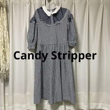 Candy Stripper 깅엄 체크 원피스 롱 원피스