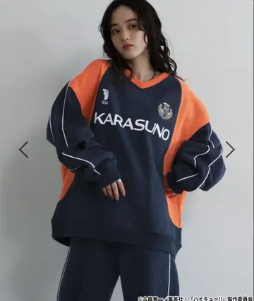 하이큐!! 자수 프린트 맨투맨 크루 & 팬츠 L 사이즈