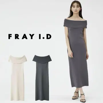 FRAY I.D 오프숄더 니트 원피스