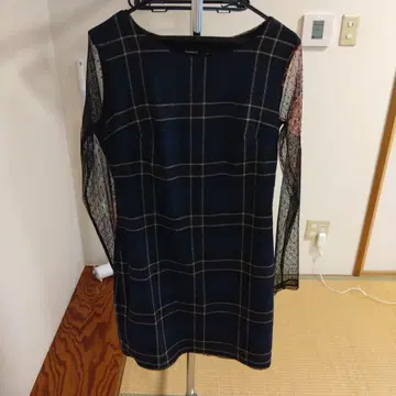 Desigual 네이비 계열 체크 원피스 38