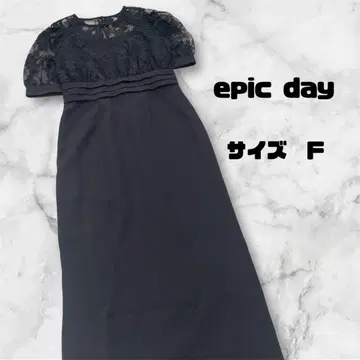 에픽데이 파티 드레스 레이스 콤비 타이트 롱 원피스