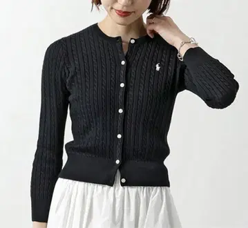 새상품 Polo Ralph Lauren 케이블 니트 가디건 블랙