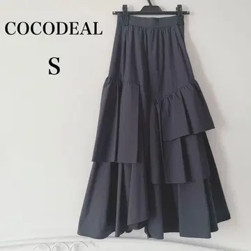 COCODEAL 축구 스트라이프 아지메 페플럼 스커트 S 네이비