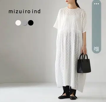 mizuiroind 화이트 롱 원피스 반팔