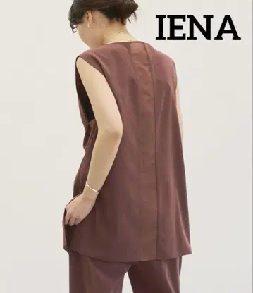 미사용 새상품 IENA 슬리브리스 시어 콤비 튜닉 브라운 프리 사이즈