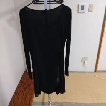Desigual 블랙 시스루 긴팔 무릎 기장 원피스