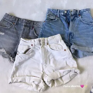 Zara 데님 숏 팬츠 3개 세트