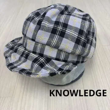 KNOWLEDGE 나지 체크 무늬 헌팅 캡 y2k 페어리 그런지