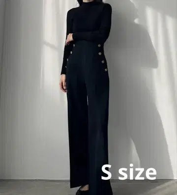 Louere 하이 웨스트 마린 팬츠 네이비