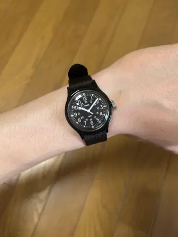 TIMEX 블랙 손목시계 나일론 벨트