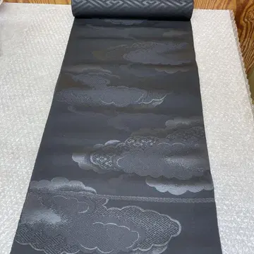 순수 실크 오비 나고야 오비 블랙 블랙 오비