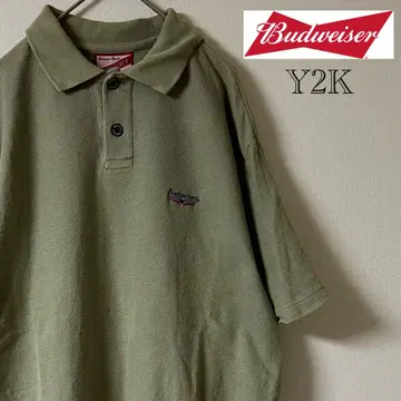 Y2K Budweiser (버드와이저) 피케 셔츠 / M / 그린