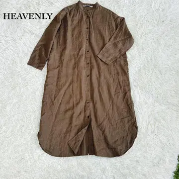HEAVENLY 헤븐리 린넨 셔츠 원피스 모스그린 새상품급