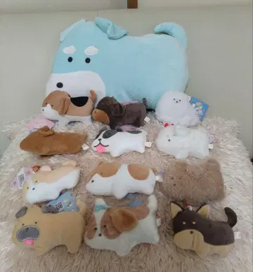둥근 눈의 개와 고양이 큰 봉제 인형 / 마스코트 13종 세트