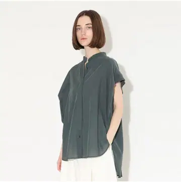 SACRA 완판템 큐프라 코튼 블라우스 다크 그린
