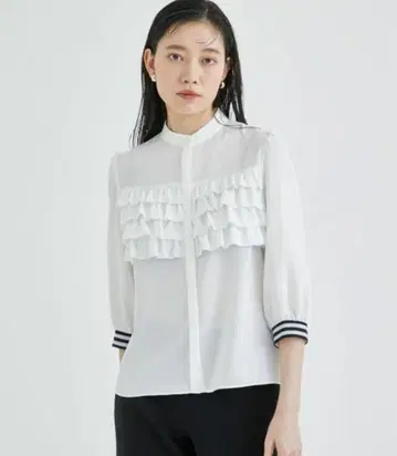 보더스 앳 발코니 프릴 조젯 블라우스