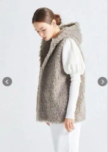 푸들 후드 베스트 yori 요리 2022AW 그레이 요리 푸들