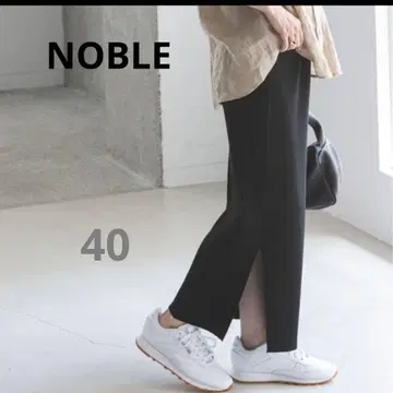 새상품급 2024 NOBLE 토탄 골지 타이트 스커트 블랙 40 일본제