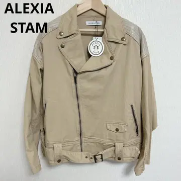 오버 사이즈 ALEXIA STAM 베이지 커버올 라이더 자켓