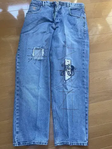 pellepelle 데미지 데님 팬츠 W34 당시 상품
