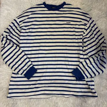 Nautica 블루 스트라이프 긴팔 티셔츠