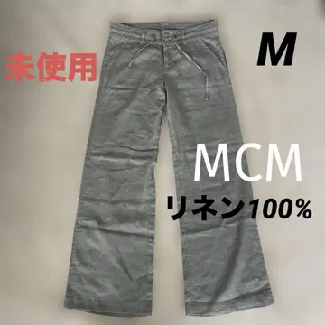 새상품급 엠씨엠 자수 로고 팬츠 하의 린넨 100% M 사이즈