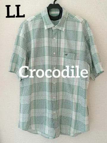 Crocodile 반팔 셔츠 LL 그린 체크