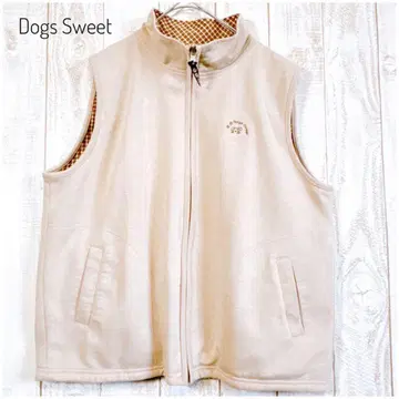 Dogs Sweet 집업 베스트 포켓 포함 개를 좋아하는 자수 LL