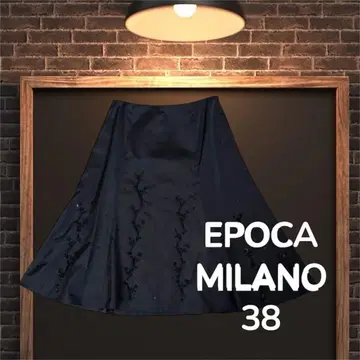 EPOCA MILANO 플레어 스커트 비즈 자수 블랙 블랙