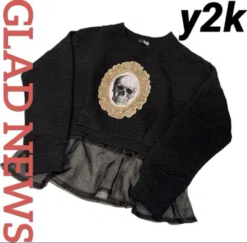 y2k japanese label "GLAD NEWS" 스컬 트레이닝복