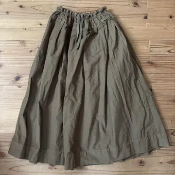 TIGRE BROCANTE 올리브 코튼 롱 스커트