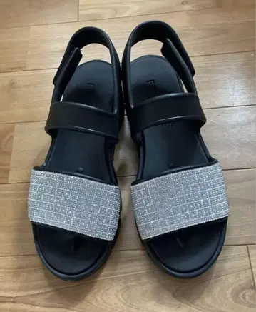 샌들 통굽 키라키라 스톤 신기 편한 예쁜 25cm 블랙