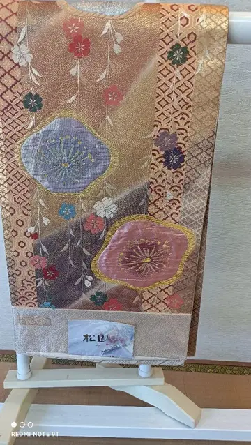화려한 꽃무늬 후쿠로 오비 새상품