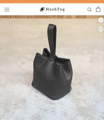 미사용 Hushtug 복조리 가죽 백 블랙