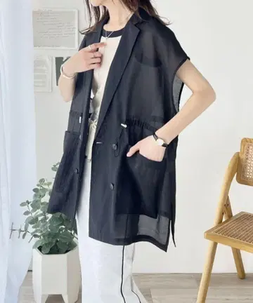 classicalelf 허리 드로스트 시어 더블 베스트 시어 베스트