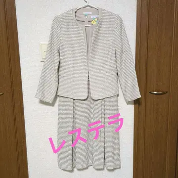 베이지 계열 자켓&드레스 세트